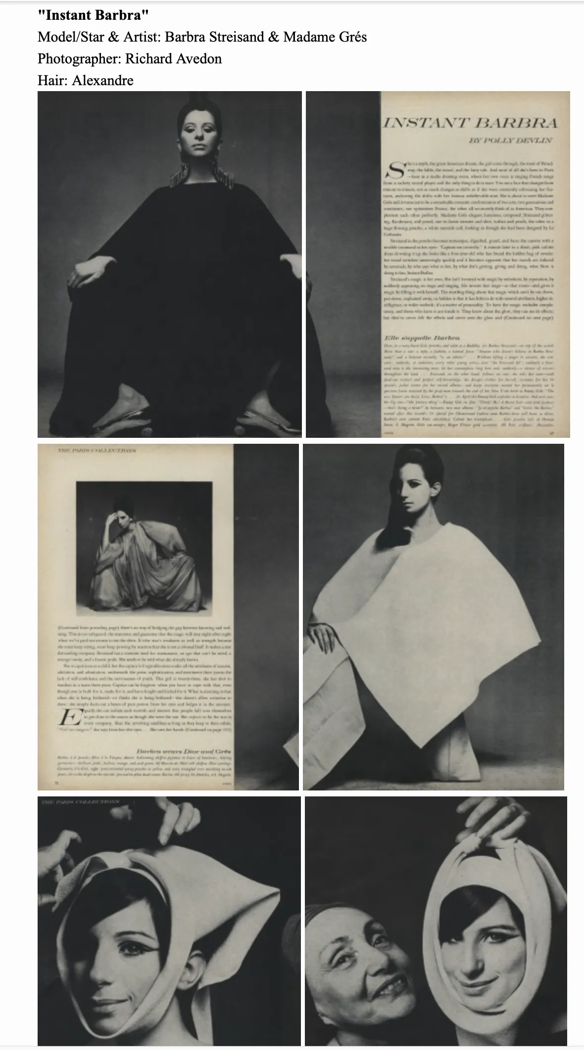Richard Avedon VOGUE MAGAZINE  RARE MARCH 15, 1966 EDIE SEDGWICK BARBARA Streisand