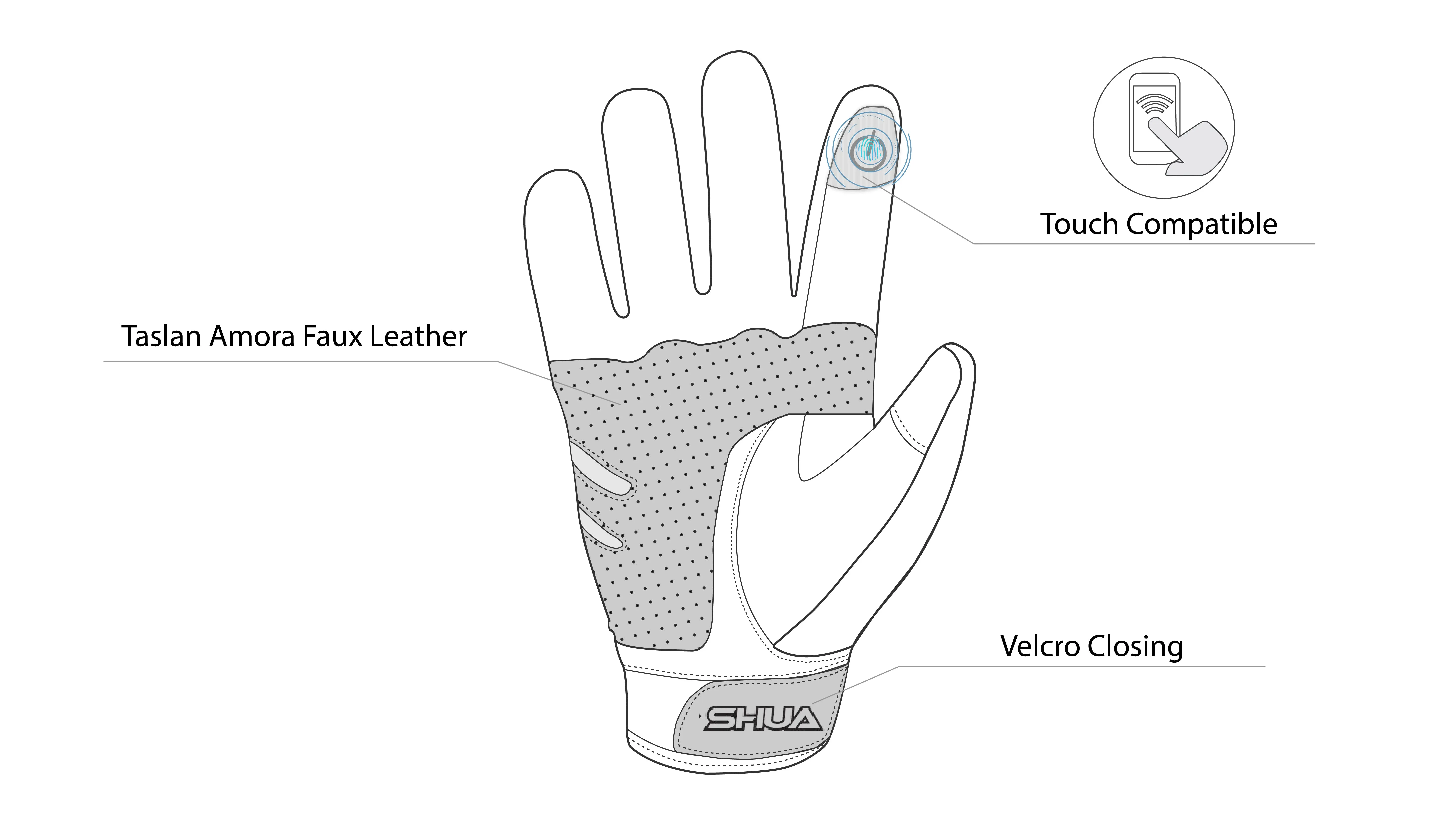 SHUA Shot Lady- Gloves - Black Red